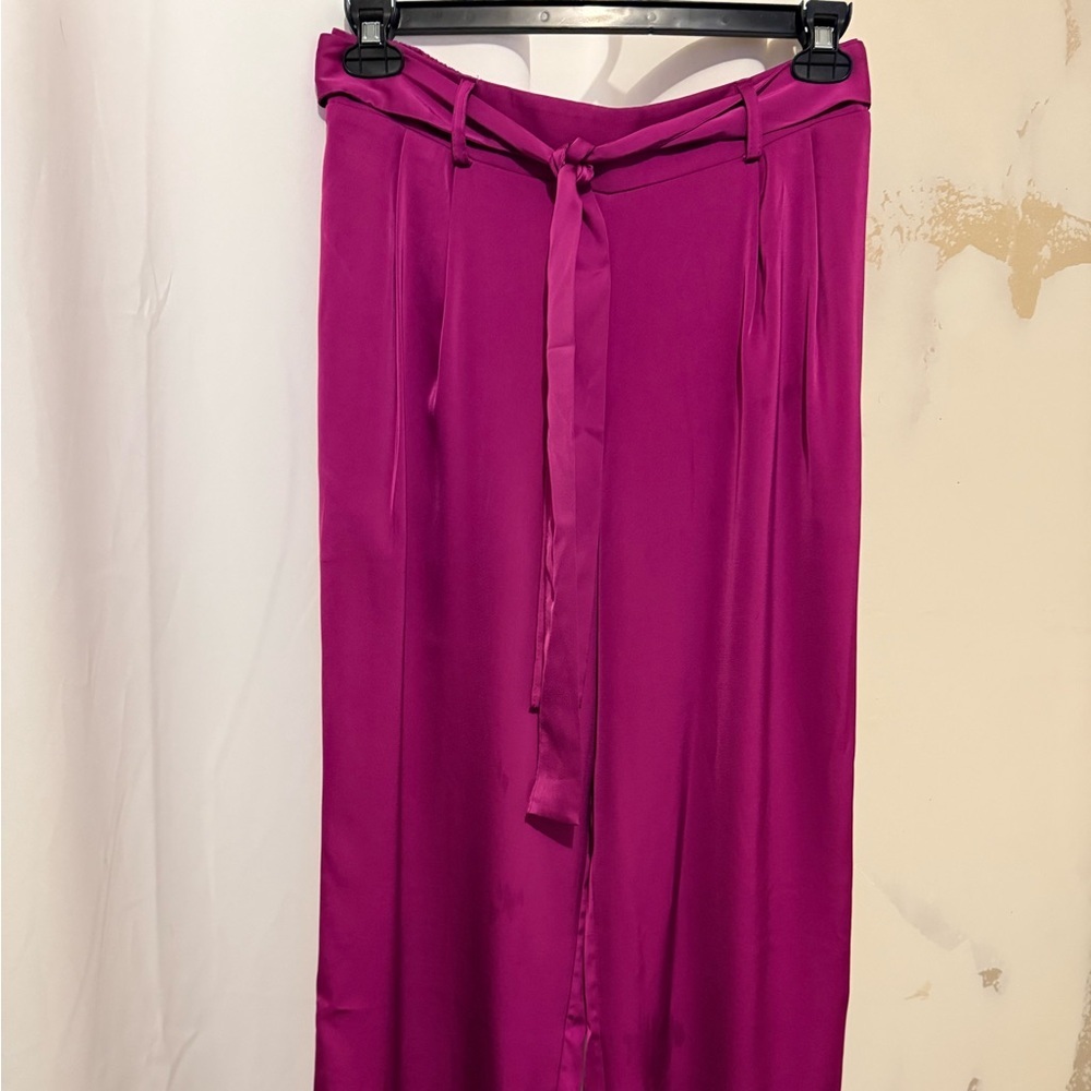 Maurice’s Pink Shiny Trousers Tie Front